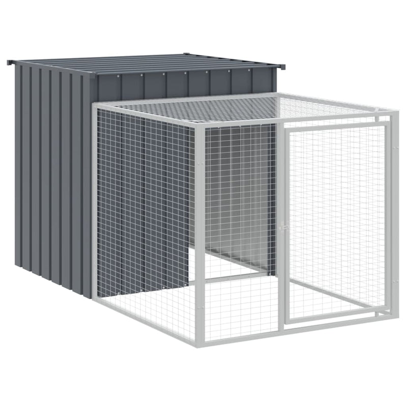 Chicken Cage with Run Anthracite 110x813x110 cm Galvanised Steel