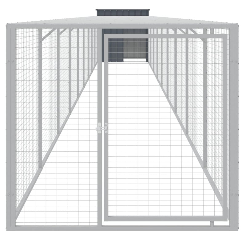 vidaXL Chicken Cage with Run Anthracite 110x1017x110 cm Galvanised Steel