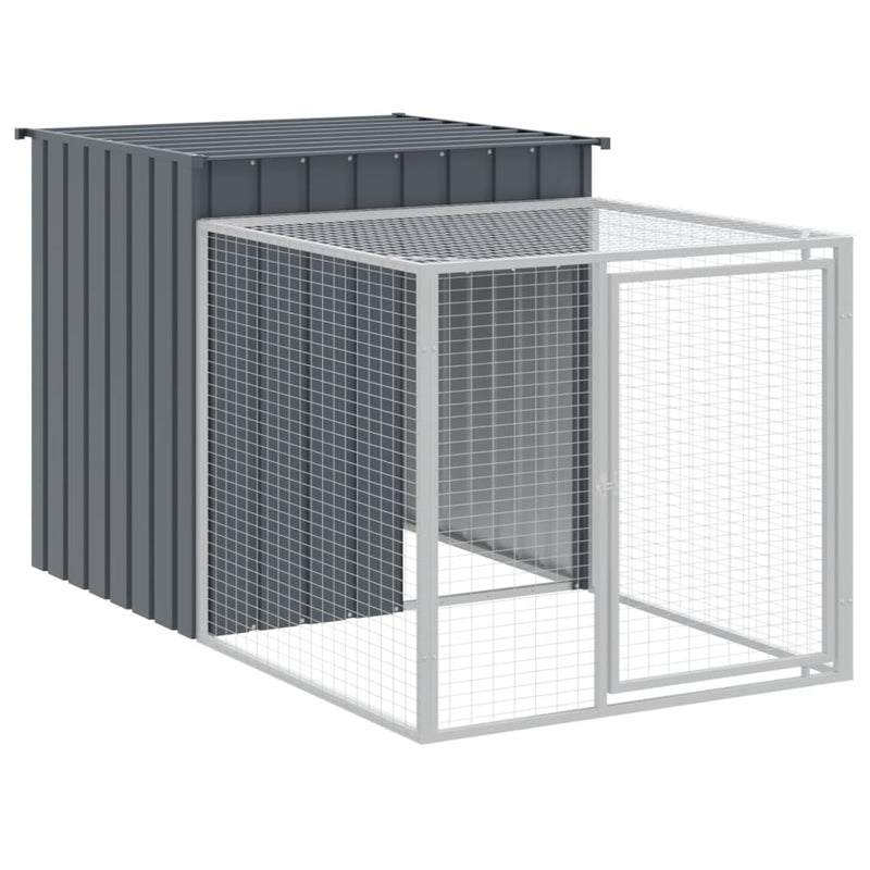 Chicken Cage with Run Anthracite 110x1221x110 cm Galvanised Steel