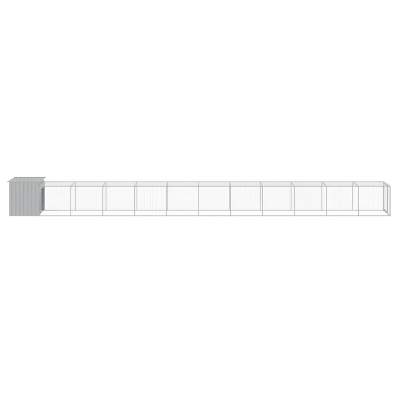 vidaXL Chicken Cage with Run Light Grey 110x1221x110 cm Galvanised Steel