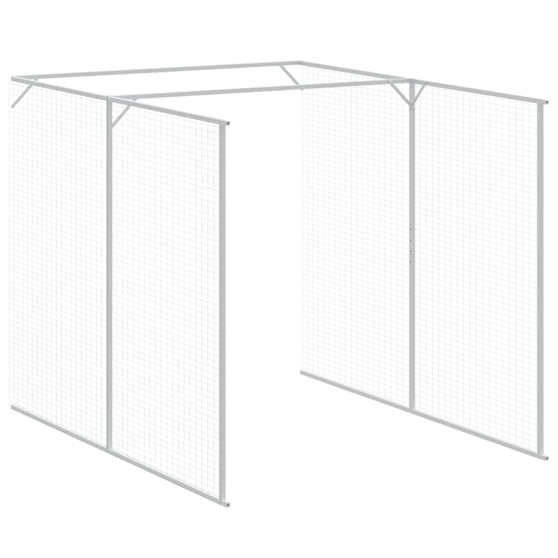 vidaXL Dog House with Run Anthracite 165x659x181 cm Galvanised Steel