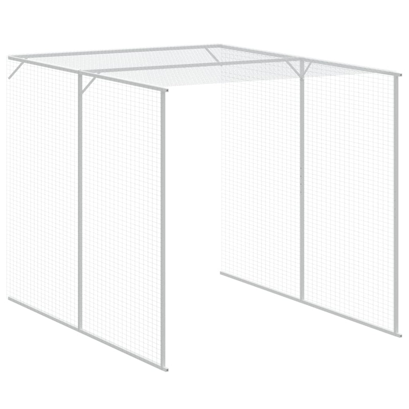 Chicken Cage with Run Anthracite 165x455x181 cm Galvanised Steel