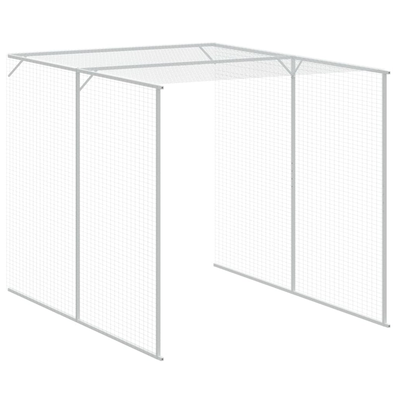 Chicken Cage with Run Anthracite 165x659x181 cm Galvanised Steel