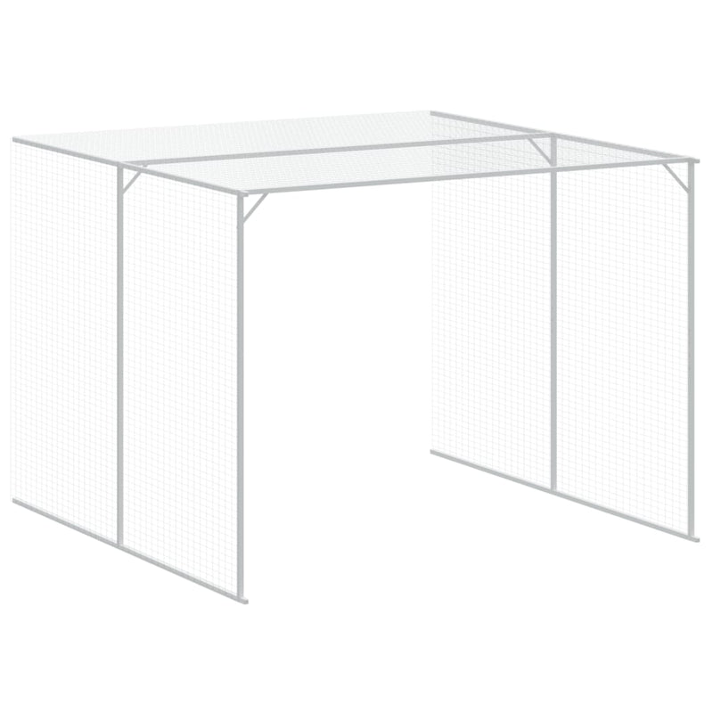 vidaXL Dog House with Run Anthracite 214x661x181 cm Galvanised Steel