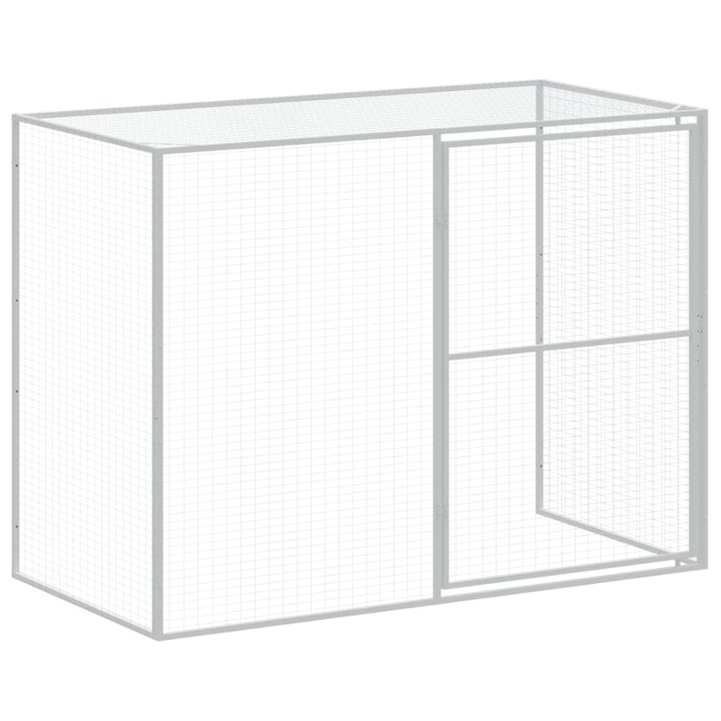 vidaXL Dog House with Run Anthracite 214x865x181 cm Galvanised Steel