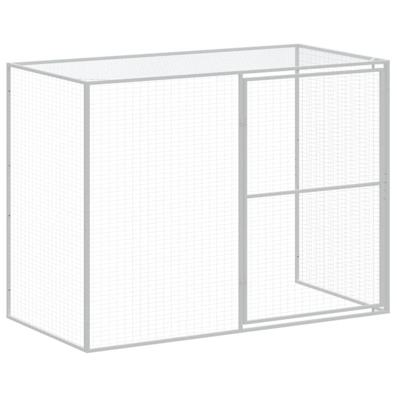 vidaXL Dog House with Run Anthracite 214x1273x181 cm Galvanised Steel