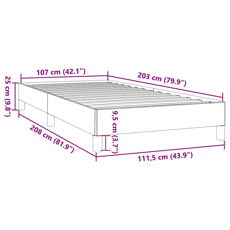 Bed Frame without Mattress Black King Single Velvet