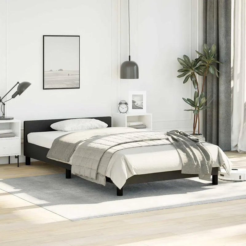 Bed Frame without Mattress Black King Single Size Faux Leather