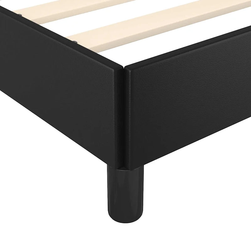 Bed Frame without Mattress Black King Single Size Faux Leather