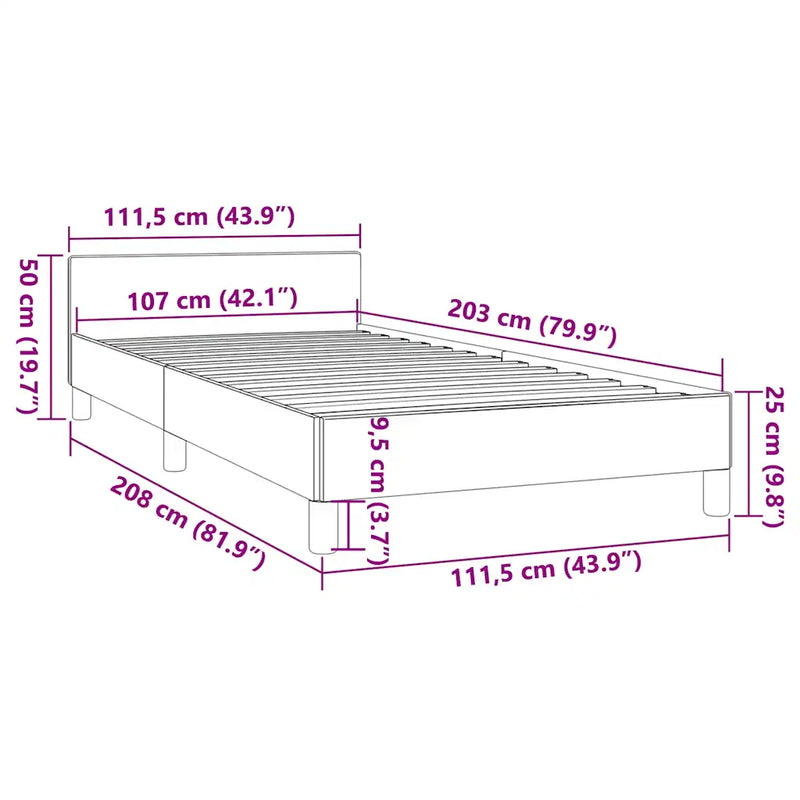 Bed Frame without Mattress Black King Single Size Faux Leather