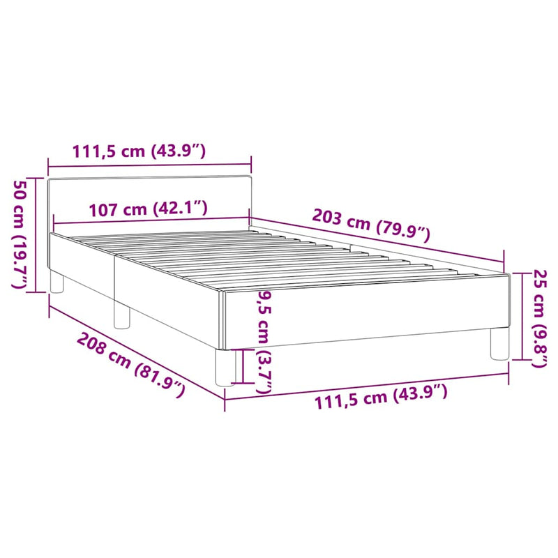 vidaXL Bed Frame without Mattress Black King Single Size Faux Leather