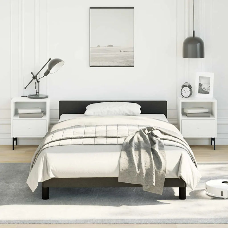 Bed Frame without Mattress Black King Single Size Faux Leather