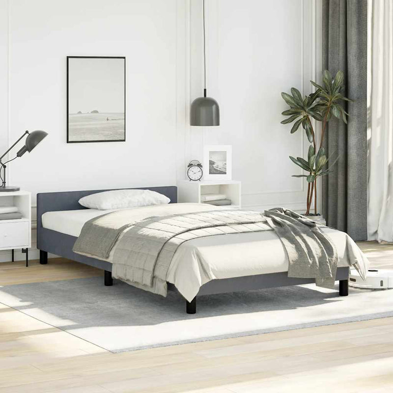vidaXL Bed Frame without Mattress Dark Grey King Single Size Velvet