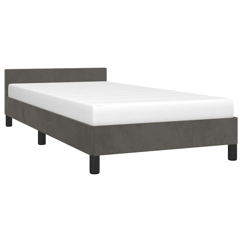 vidaXL Bed Frame without Mattress Dark Grey King Single Size Velvet