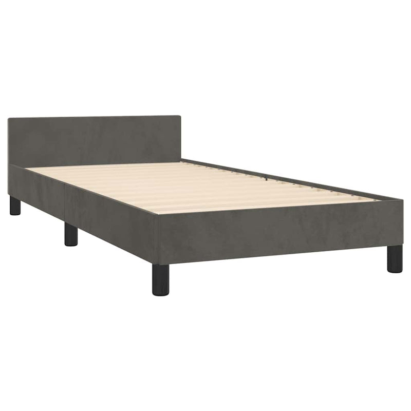 vidaXL Bed Frame without Mattress Dark Grey King Single Size Velvet