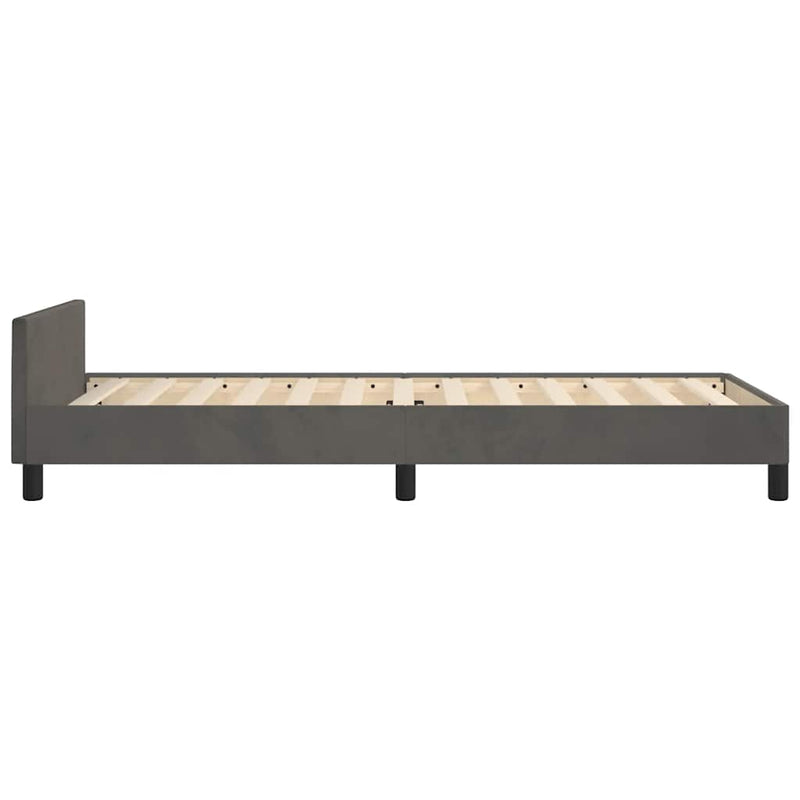 vidaXL Bed Frame without Mattress Dark Grey King Single Size Velvet