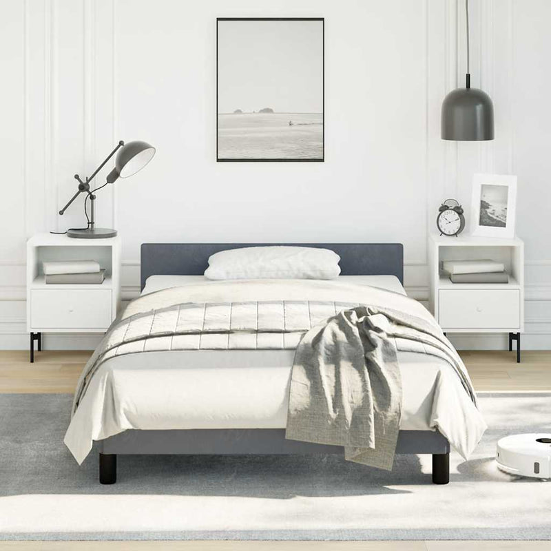 vidaXL Bed Frame without Mattress Dark Grey King Single Size Velvet