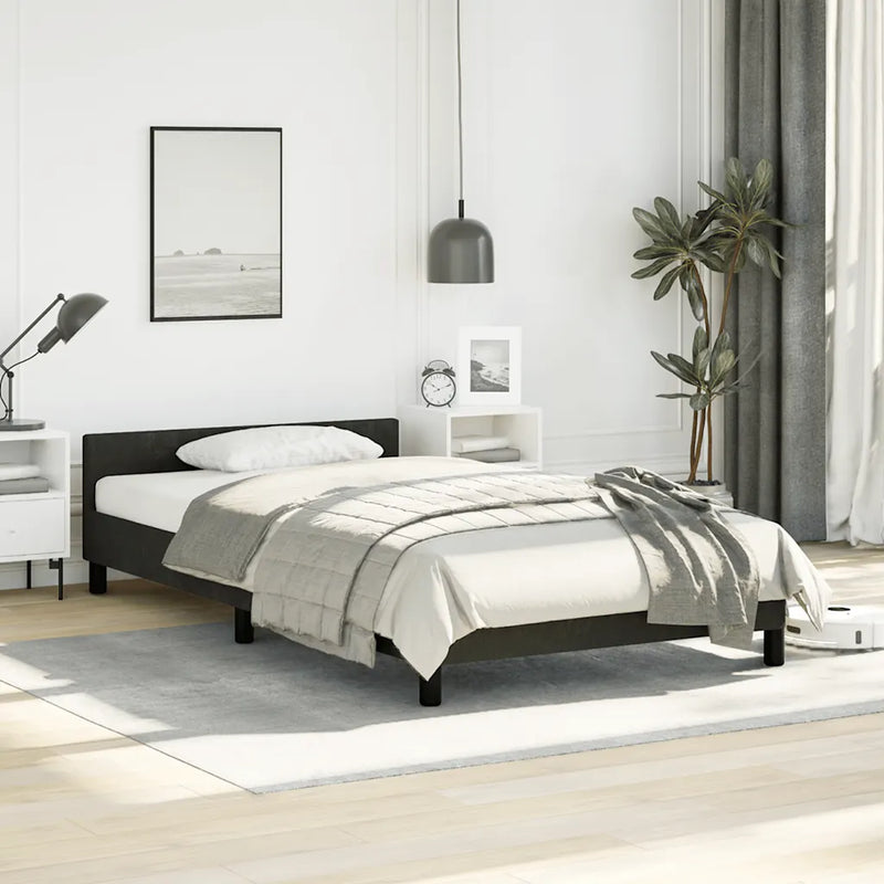 Bed Frame without Mattress Black King Single Size Velvet