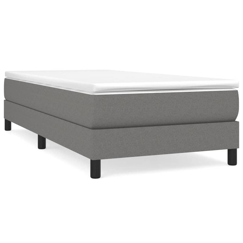 vidaXL Box Spring Bed without Mattress Dark Grey King Single Size Fabric