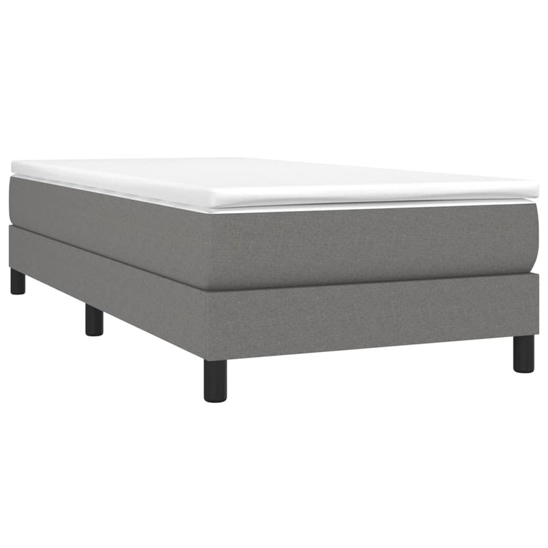 vidaXL Box Spring Bed without Mattress Dark Grey King Single Size Fabric