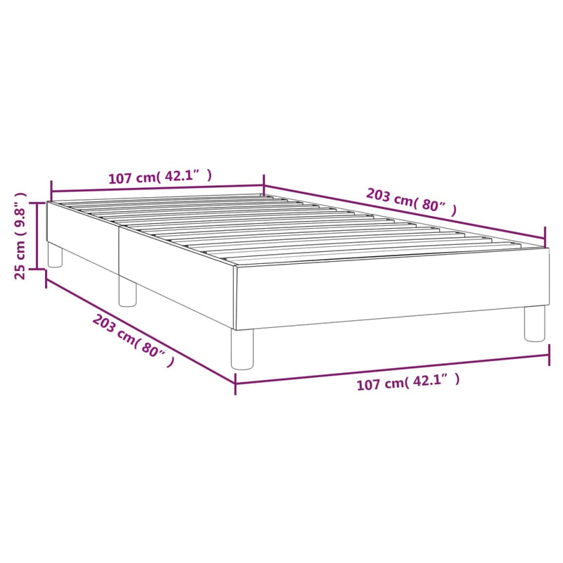 vidaXL Box Spring Bed without Mattress Dark Grey King Single Size Fabric