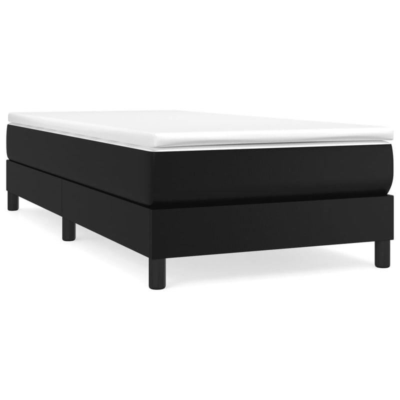 vidaXL Box Spring Bed without Mattress Black King Single Size Faux Leather