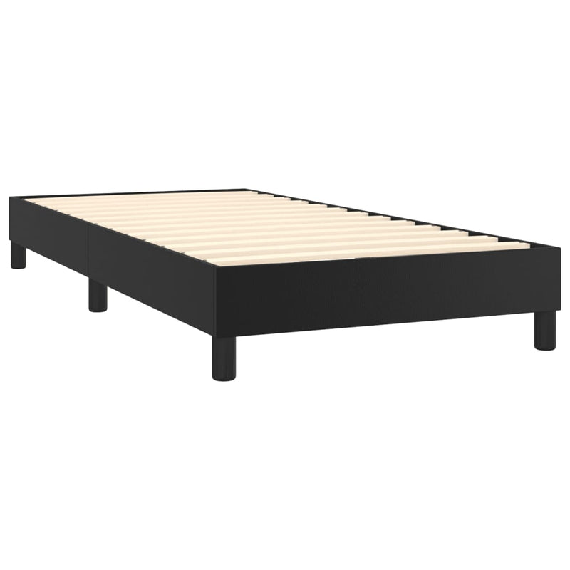vidaXL Box Spring Bed without Mattress Black King Single Size Faux Leather