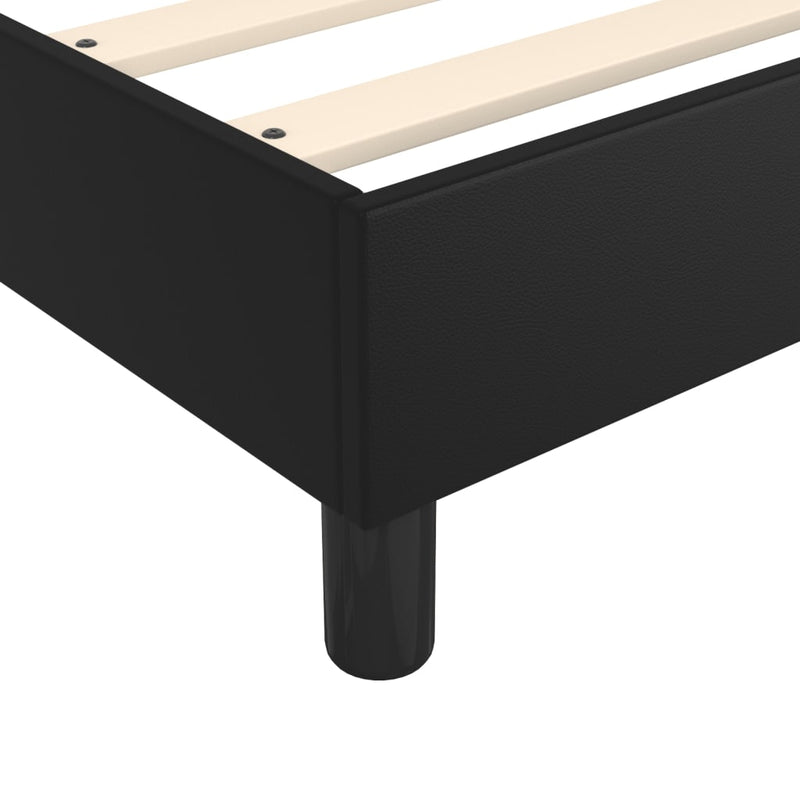 vidaXL Box Spring Bed without Mattress Black King Single Size Faux Leather
