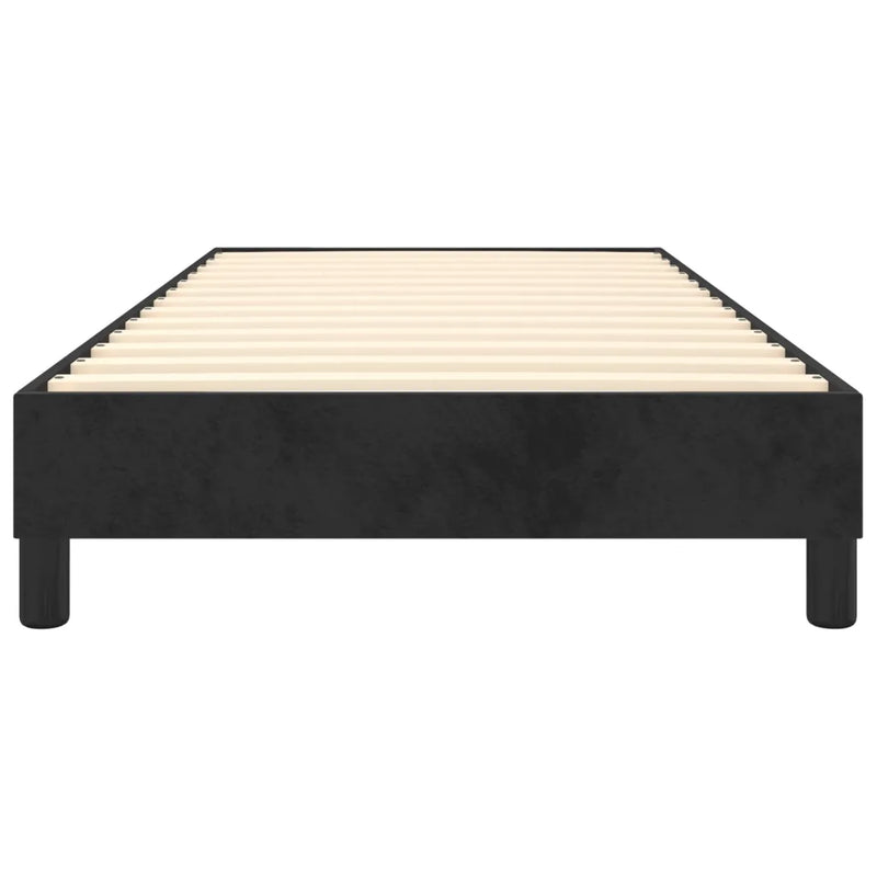 Box Spring Bed without Mattress Black King Single Size Velvet
