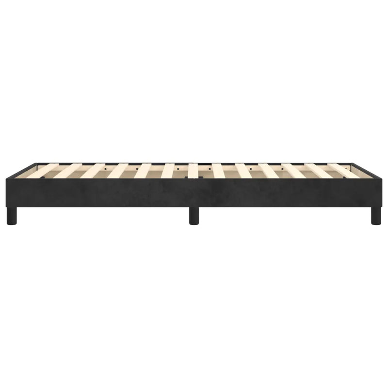 Box Spring Bed without Mattress Black King Single Size Velvet