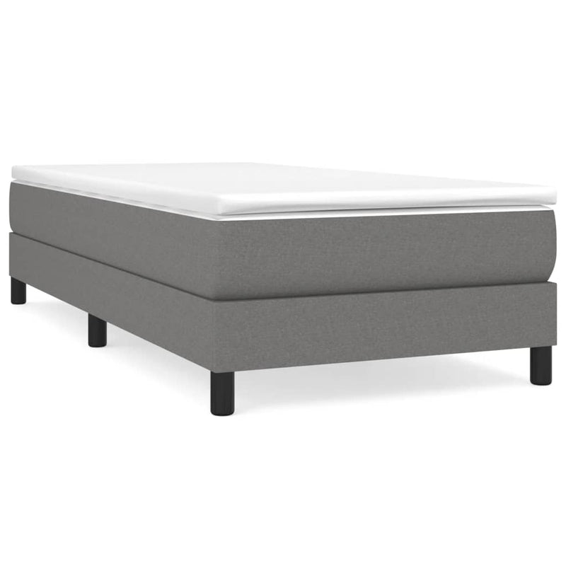 vidaXL Box Spring Bed with Mattress Dark Grey 100x200 cm Fabric