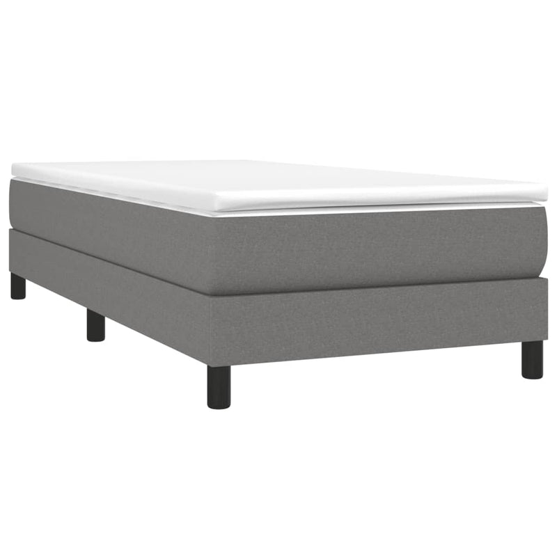 vidaXL Box Spring Bed with Mattress Dark Grey 100x200 cm Fabric