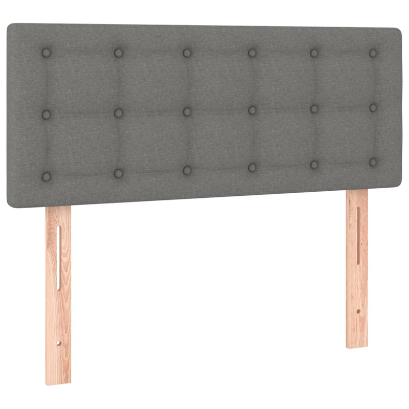 vidaXL Box Spring Bed with Mattress Dark Grey 100x200 cm Fabric