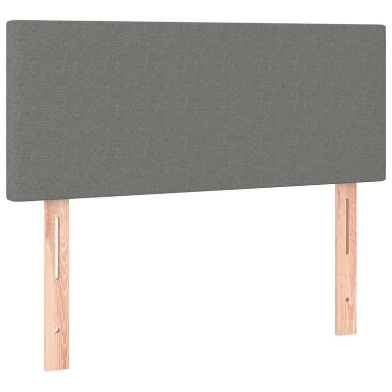 vidaXL Box Spring Bed with Mattress&LED Dark Grey 100x200cm Fabric