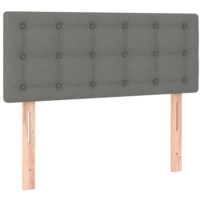 vidaXL Box Spring Bed with Mattress&LED Dark Grey 100x200cm Fabric