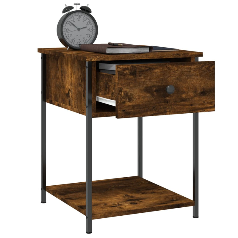vidaXL Bedside Tables 2 pcs Smoked Oak 44x45x58 cm Engineered Wood