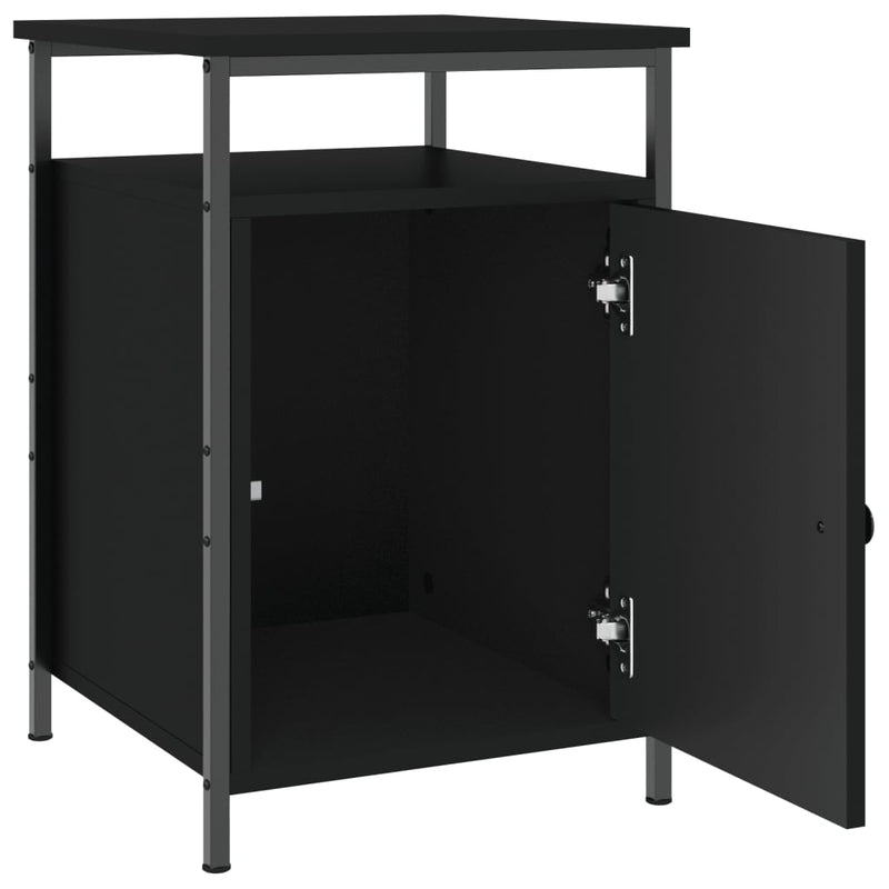 vidaXL Bedside Cabinet Black 40x42x60 cm Engineered Wood