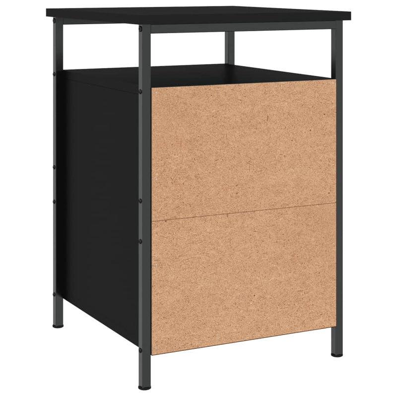 vidaXL Bedside Cabinet Black 40x42x60 cm Engineered Wood