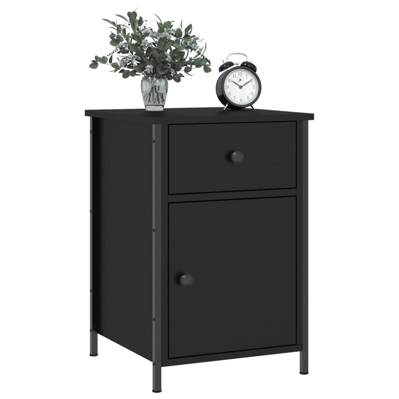 vidaXL Bedside Cabinets 2 pcs Black 40x42x60 cm Engineered Wood