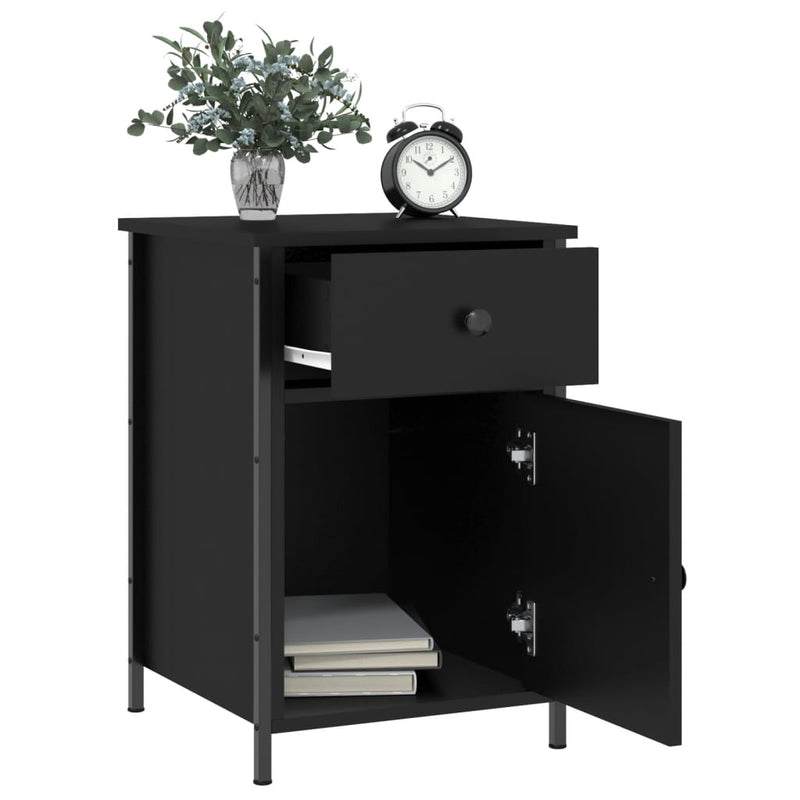 vidaXL Bedside Cabinets 2 pcs Black 40x42x60 cm Engineered Wood