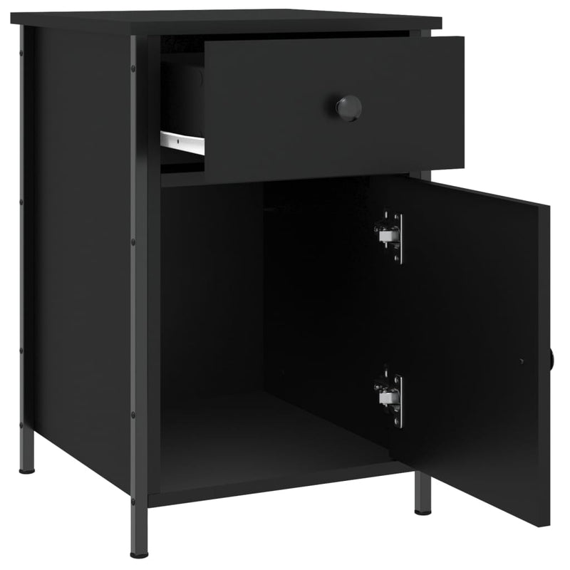 vidaXL Bedside Cabinets 2 pcs Black 40x42x60 cm Engineered Wood