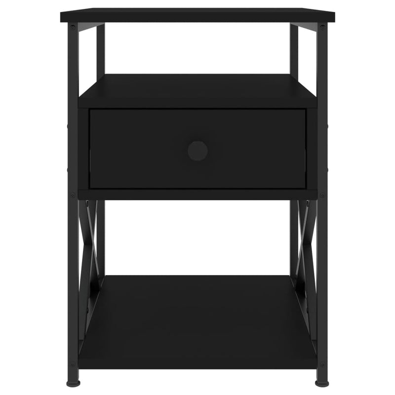 vidaXL Bedside Cabinets 2 pcs Black 40x42x55 cm Engineered Wood