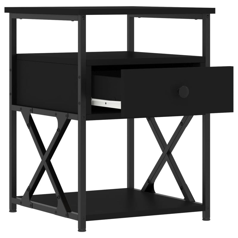 vidaXL Bedside Cabinets 2 pcs Black 40x42x55 cm Engineered Wood