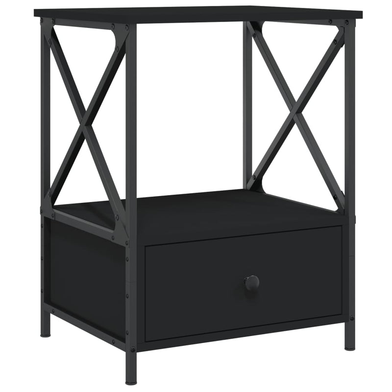 vidaXL Bedside Tables 2 pcs Black 50x41x65 cm Engineered Wood
