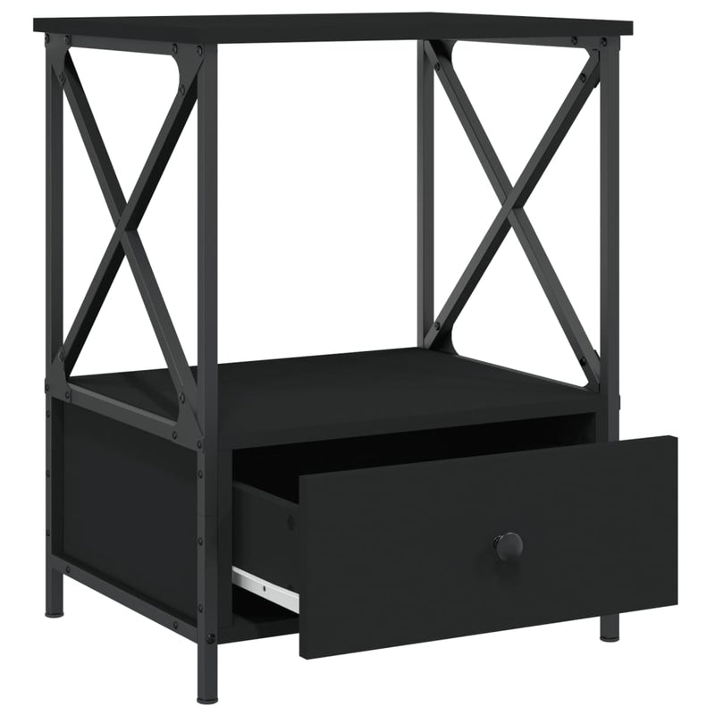 vidaXL Bedside Tables 2 pcs Black 50x41x65 cm Engineered Wood