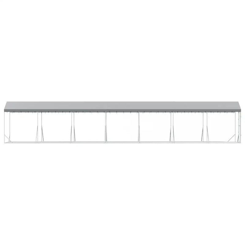 Outdoor Dog Kennel with Roof Silver 2x14x2.5 m Galvanised Steel
