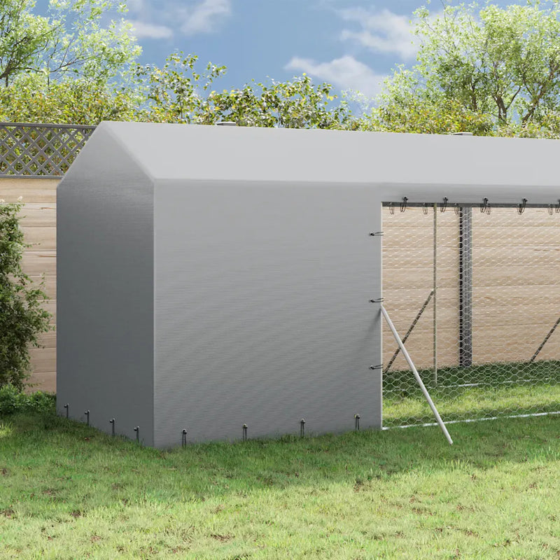Outdoor Dog Kennel with Roof Silver 2x10x2.5 m Galvanised Steel