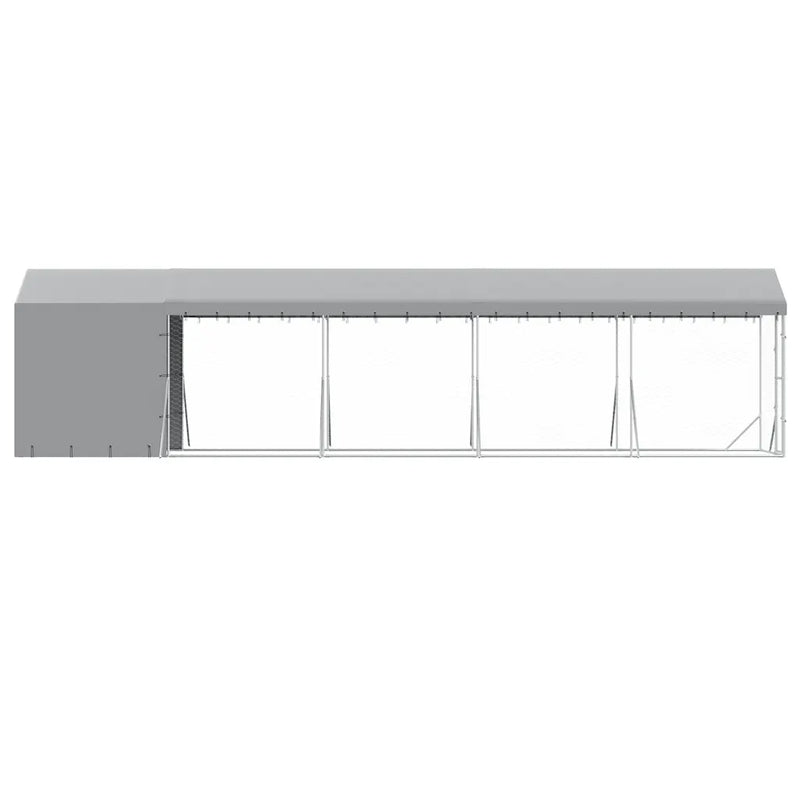 Outdoor Dog Kennel with Roof Silver 2x10x2.5 m Galvanised Steel