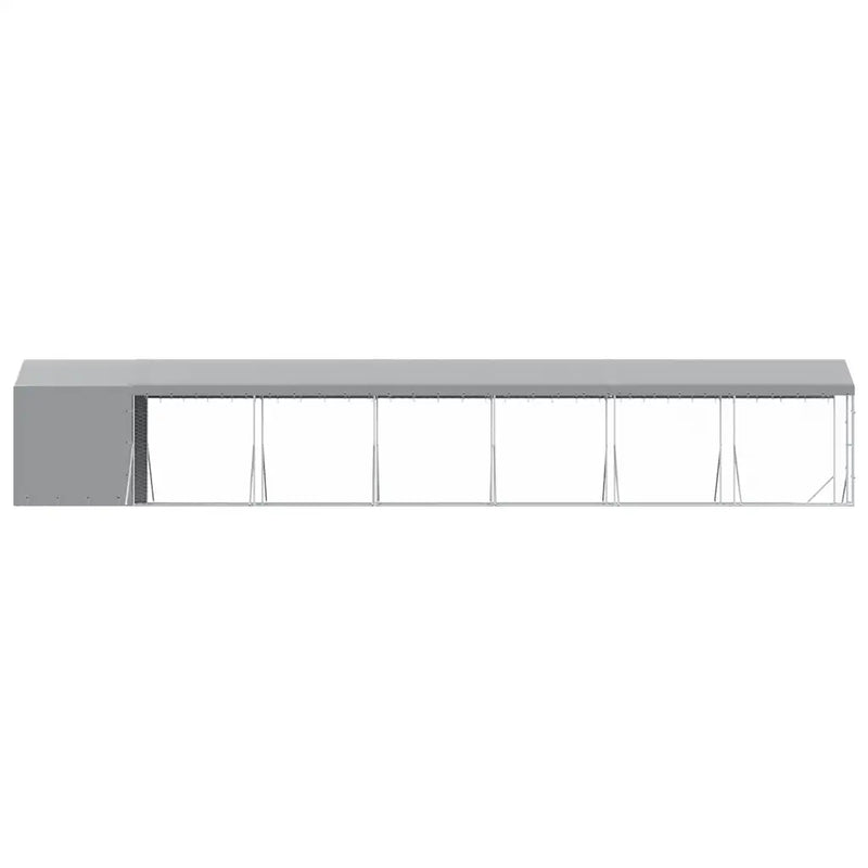 Outdoor Dog Kennel with Roof Silver 2x14x2.5 m Galvanised Steel