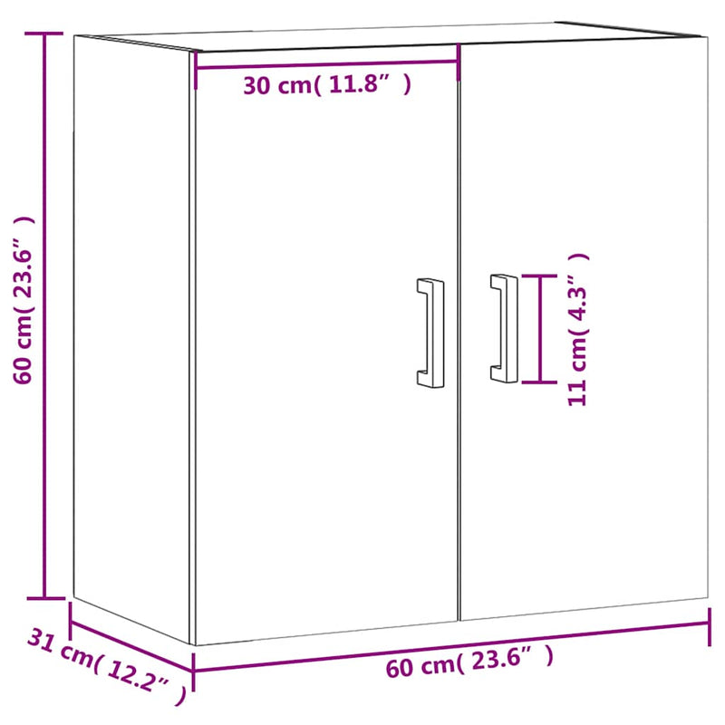 Wall Cabinet Sonoma Oak 60x31x60 cm Engineered Wood